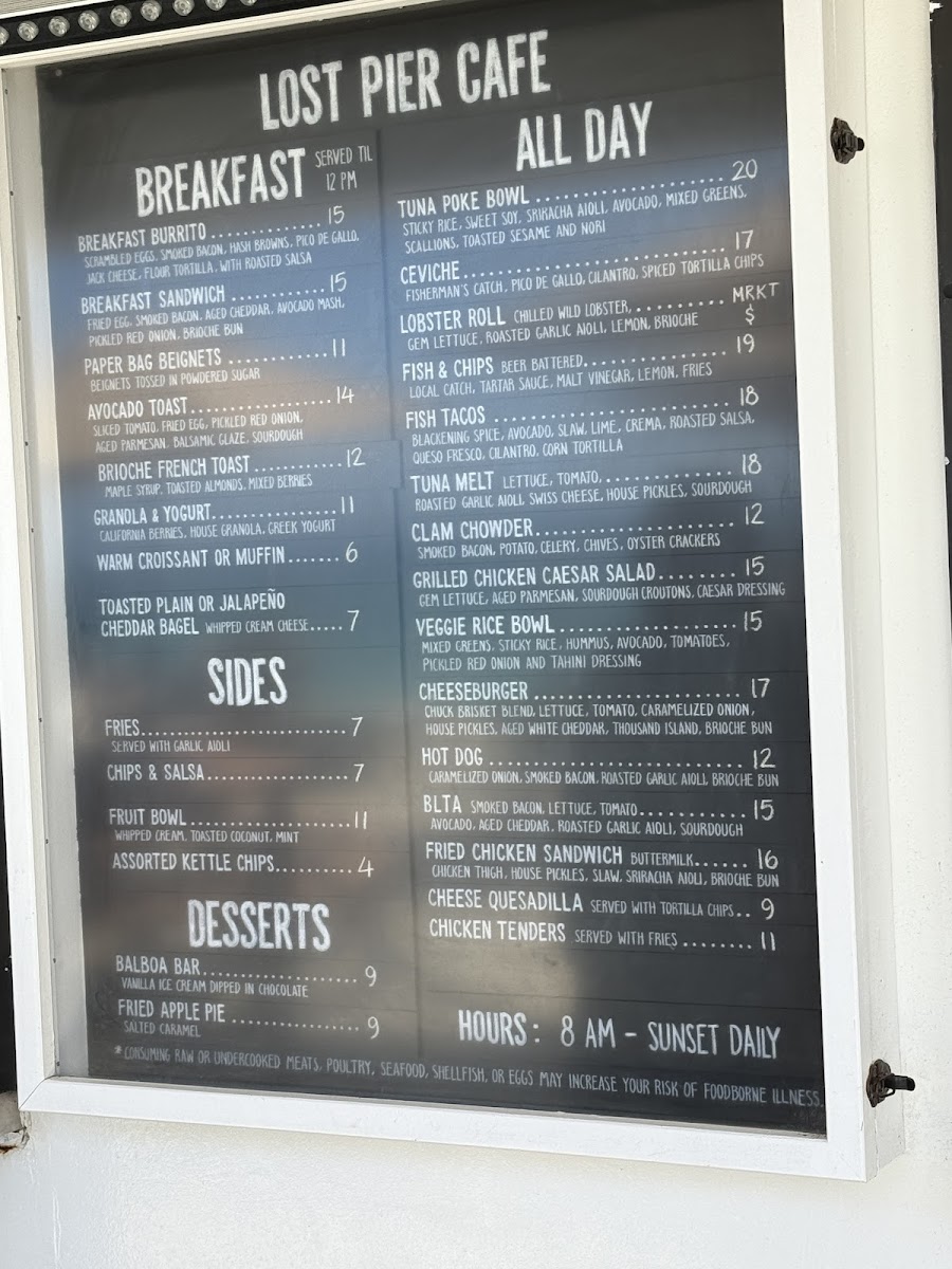 Lost Pier Cafe Menu - Image 2